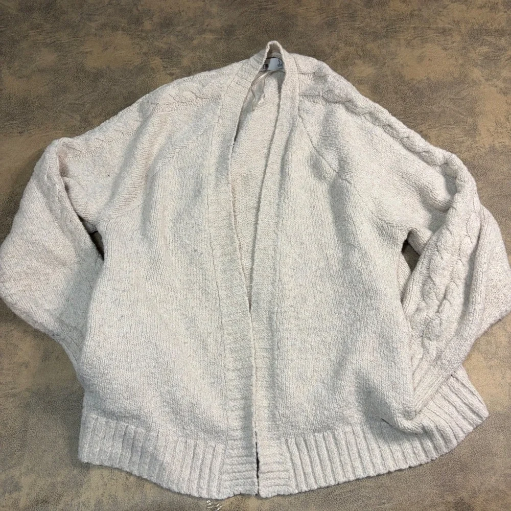 Hollister Cardigan Women S Beige Cable Knit Open Front Sweater 5190